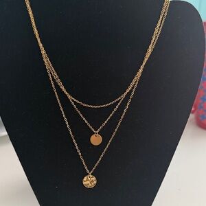 Elegant Gold Layered Necklace 18 k gold plated waterproof necklace